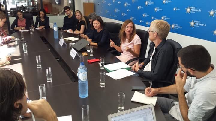 A meeting at the press club in Brussels