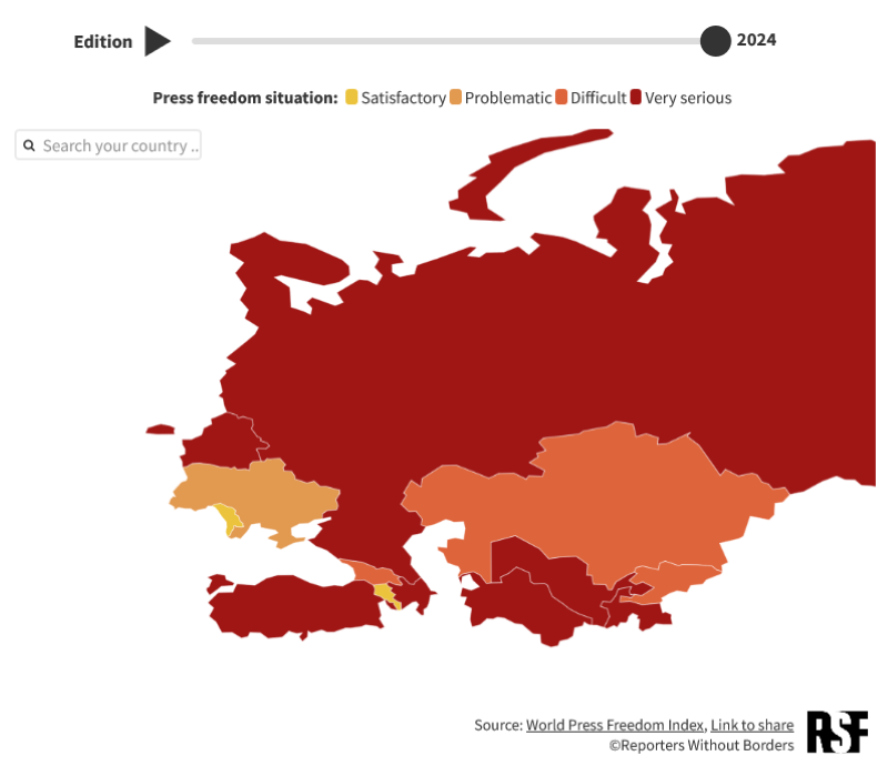 RSF Index 2024 рэпарцёры без межаў